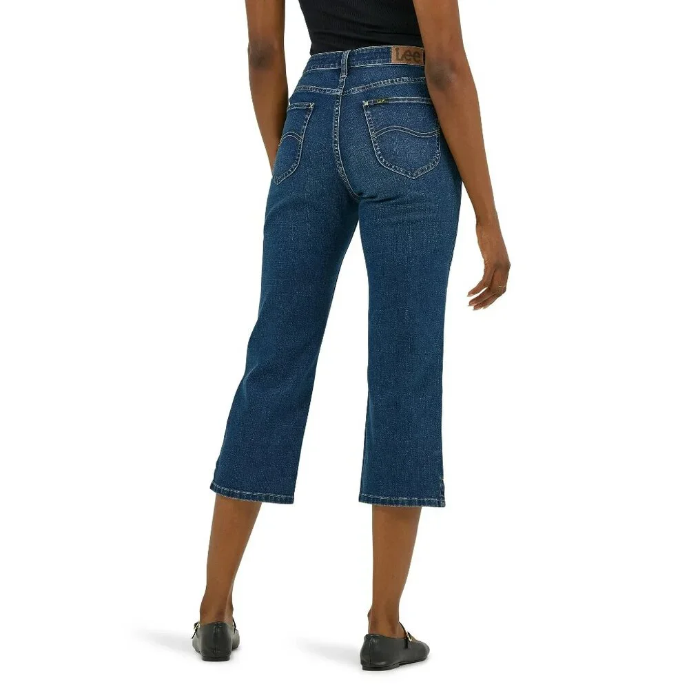 NWT Lee Women's Capri Pants Size 10 Deep Blue Mid Rise 23" Cropped Stretch - Picture 6 of 6